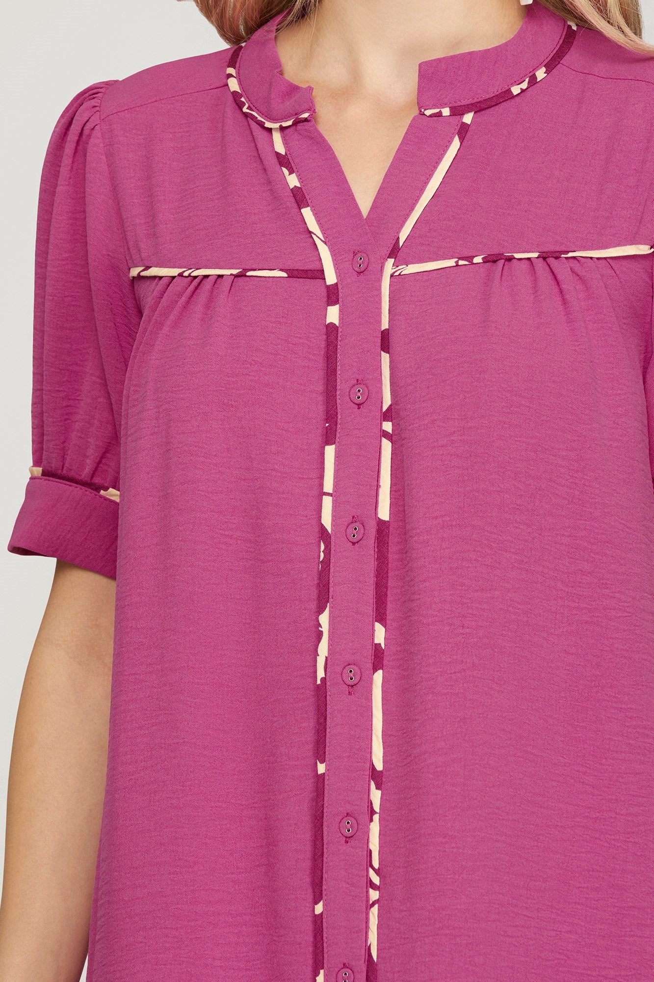 Harper Contrast Trim Ruffle Dress