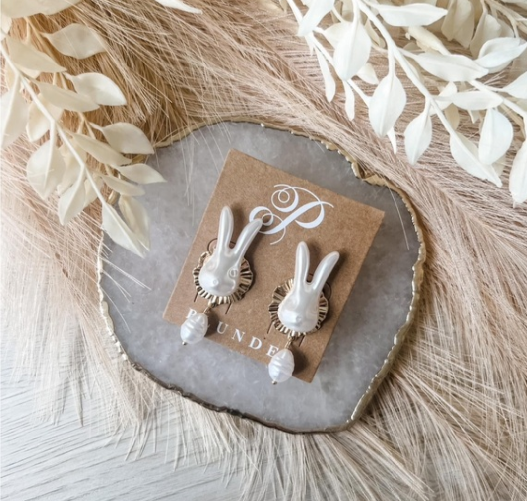 Pearl Bunny Earrings